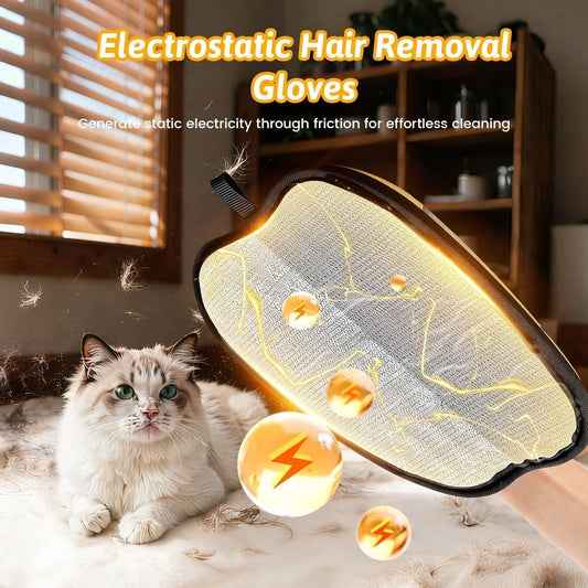 Pet Hair Removal Glove for Dogs & Cats, Sankell Upgraded Reusable Electrostatic Pet Hair Remover Glove, Magic Brush Mitt Tool for Couch, Furniture, Bed, Clothing, Carpet, Car Seat