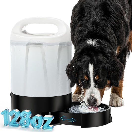 PETNF 1 Gal Gravity Fed Automatic Dog Water Dispenser with Ergonomic Handle