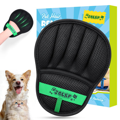 Pet Hair Removal Glove Cat & Dog, Electrostatic Reusable Hair Remover Tool