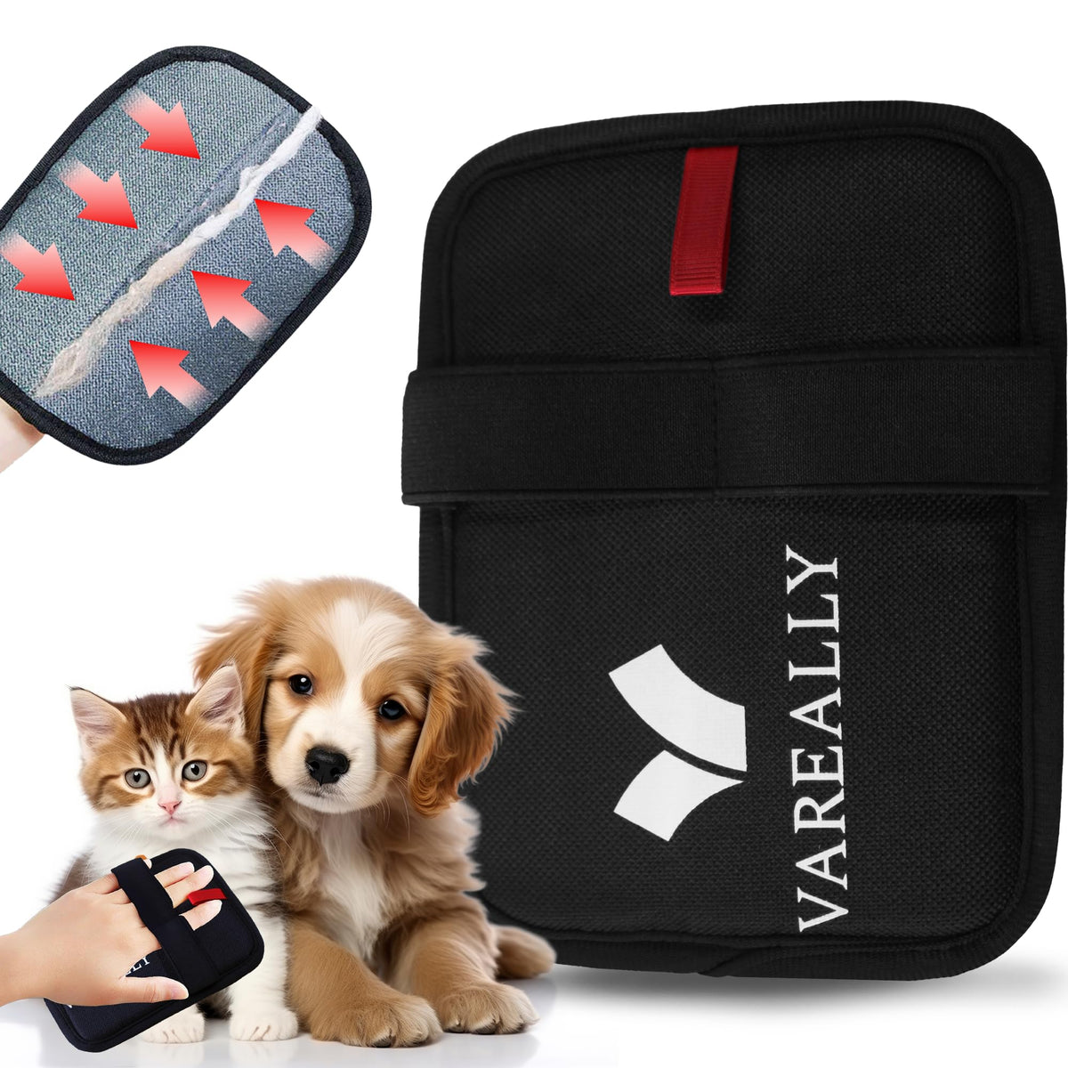 Pet Hair Removal Glove – Reusable Electrostatic Grooming Gloves for Dogs & Cats – Pet Hair Removal Dog Hair Remover