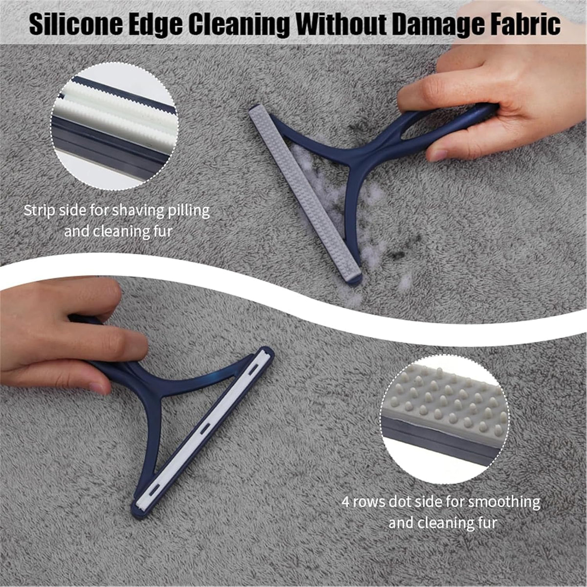3-Pack Pet Hair Removal Tool, Dog & Cat Hair Remover, Carpet Rake
