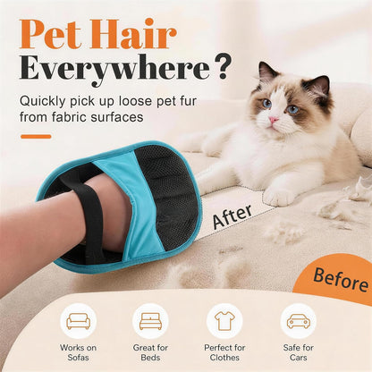 Pet Hair Removal Glove for Dogs & Cats, Upgraded 5‑Finger Electrostatic Reusable Lint Remover for Couch, Bed, Carpet, Car Seat, Clothes & Household Fabric Surfaces