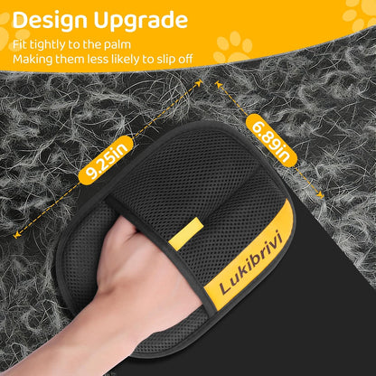 Pet Hair Removal Glove for Dogs & Cats - Upgraded Reusable Electrostatic Pet Hair Glove, Gentle Grooming Mitt, Pet Hair Remover Tool for Laundry, Couch, Carpet & Car Seat,2 Pack
