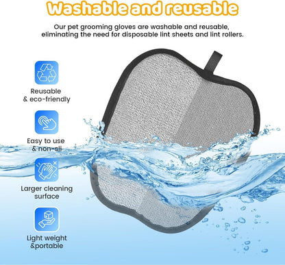 Pet Hair Removal Glove for Dogs & Cats, Sankell Upgraded Reusable Electrostatic Pet Hair Remover Glove, Magic Brush Mitt Tool for Couch, Furniture, Bed, Clothing, Carpet, Car Seat