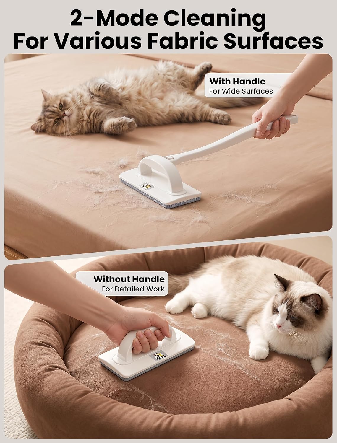 ORDORA Reusable Pet Hair Remover Brush for Furniture, Dog & Cat Fur