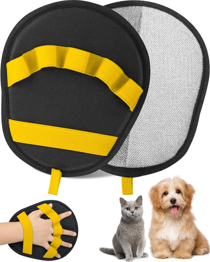Pet Hair Removal Glove, Dog Cat Hair Mitt Glove,Yellow