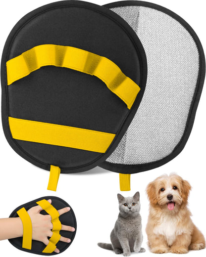 Pet Hair Removal Glove, Dog Cat Hair Mitt Glove,Yellow