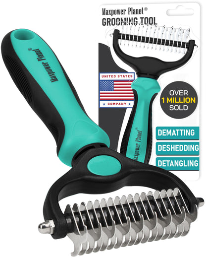 Maxpower Planet Dog Grooming Rake, Deshedding Undercoat Brush, Dogs & Cats