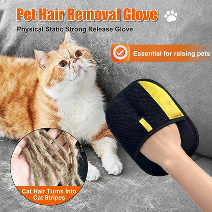 Pet Hair Removal Gloves for Cat Dog Hair, 2 Pack Electrostatic Reusable