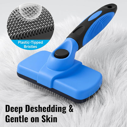 Self-Cleaning Dog Brush for Shedding, Slicker Brush & Grooming Tool