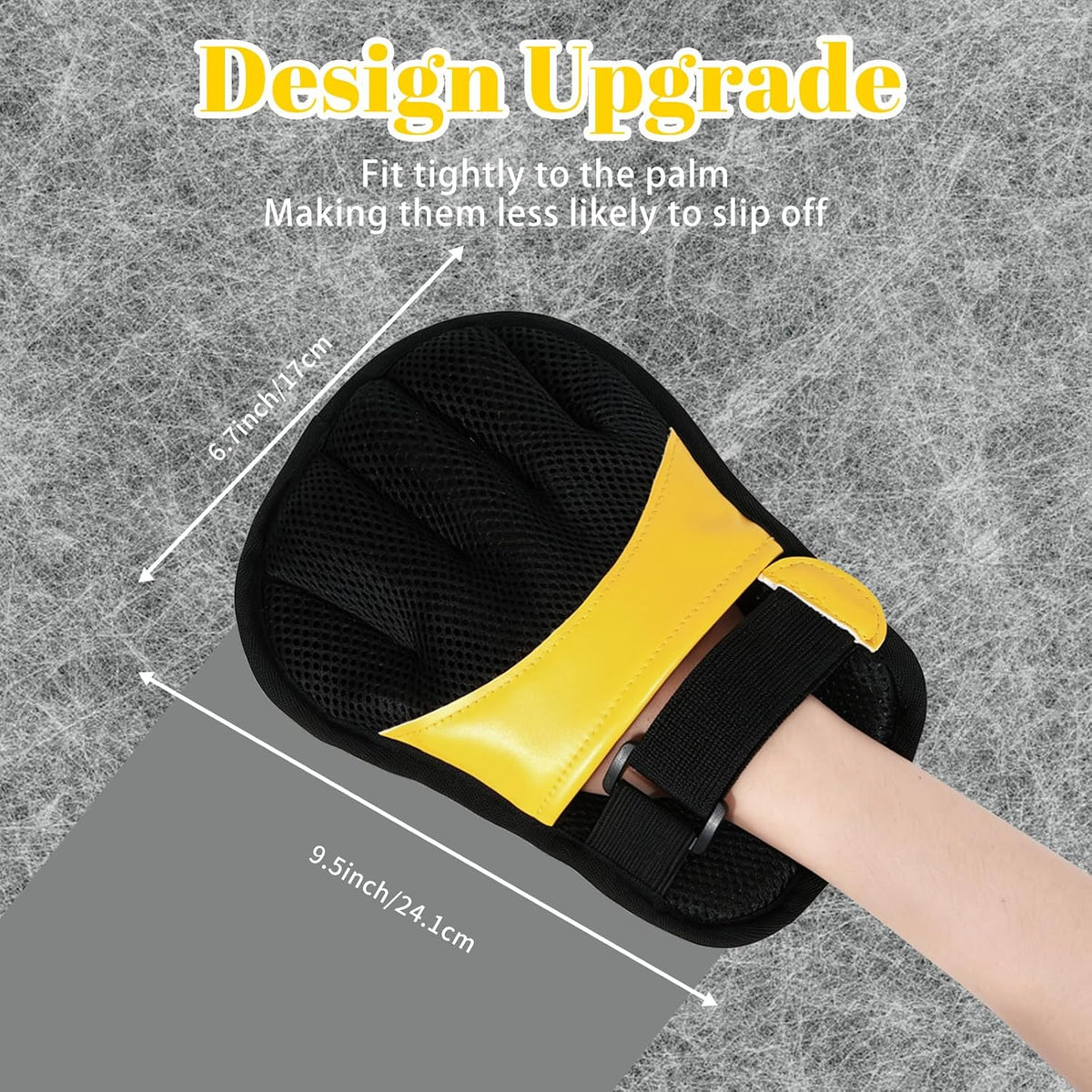 Pet Hair Remover Gloves Yellow Gold Static Hair Remover Reusable for Clothing, Sofa, Car Seat