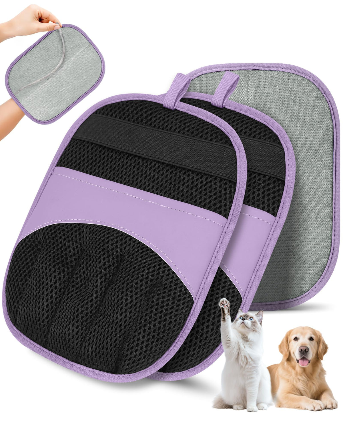 Magic Brush Glove Pet Hair, 2 Pack Removal Tool for Dogs and Cats
