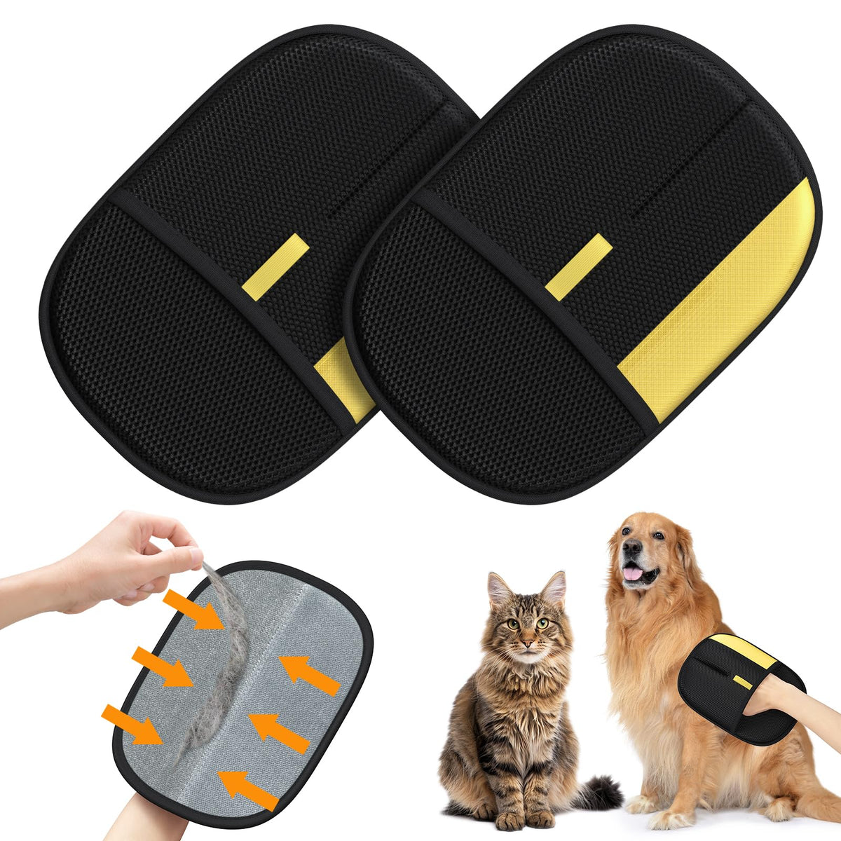 Pet Hair Remover Glove, Static Magic Brush Pet Hair Removal Glove, Dual-Sided Grooming Glove for Dogs & Cats, Reusable Deshedding Pet Glove Tool For Furniture, Bed, Carpet, Clothes, Sof, 1Pcs