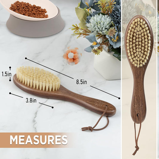 TAKAVU Soft Cat Brush, Natural Boar Bristle for Indoor Kittens