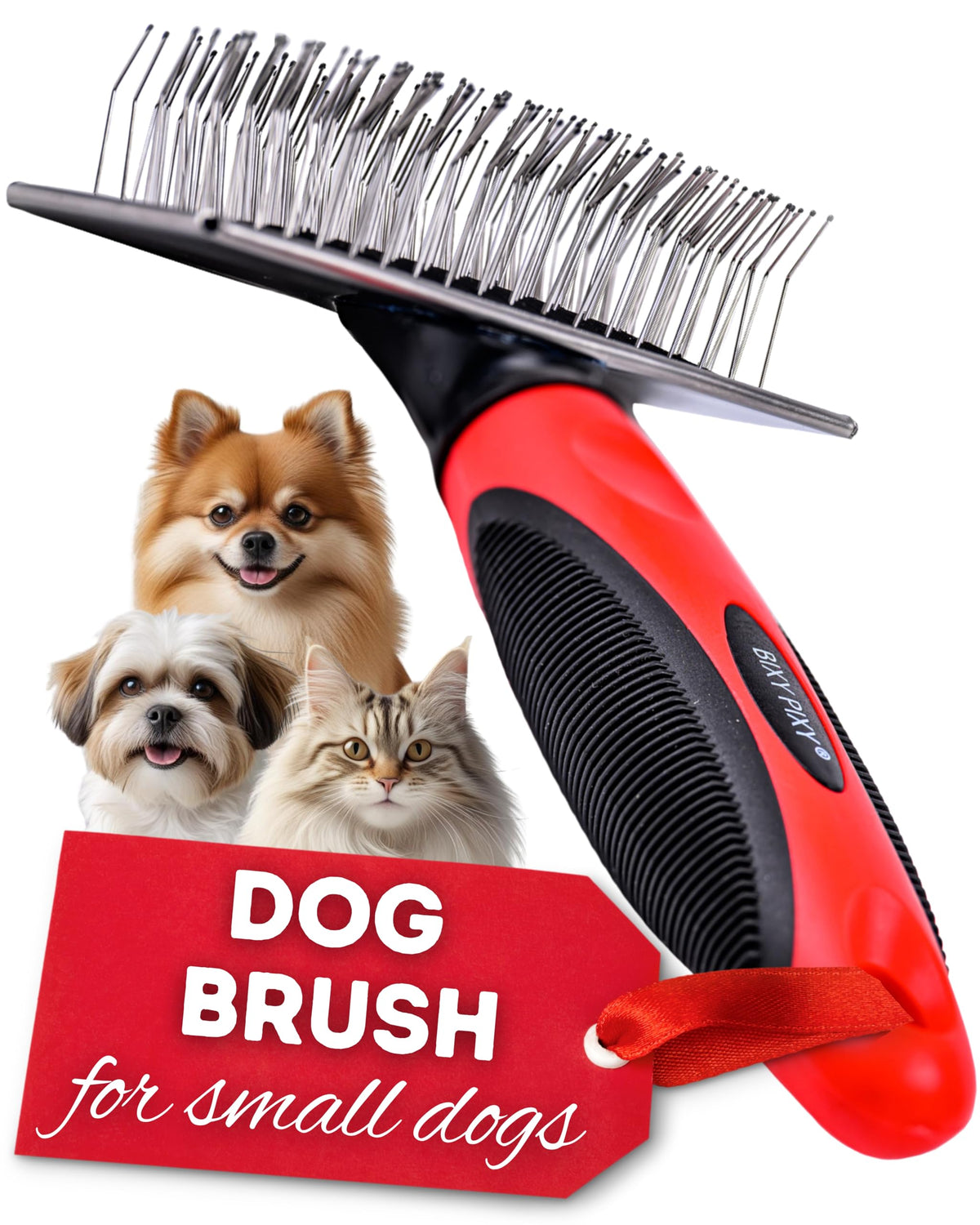 Dog Slicker Brush - Large - Protective Ball Tipped Pins Massages Pet Skin - Professional Groomer Dog Brush for Goldendoodle - Golden Retriever Brush (Large Size)