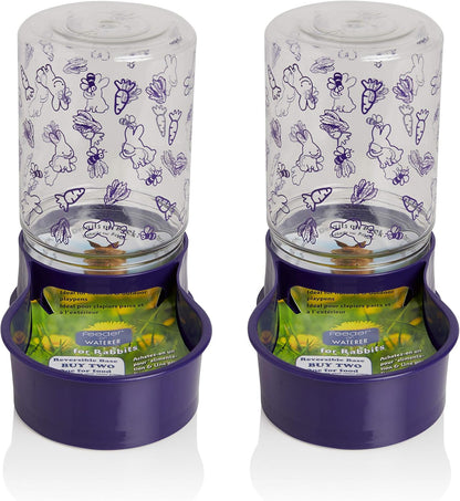 Lixit Reversible Waterer/Feeder for Rabbits and Other Small Animals. (Pack of 1),Purple