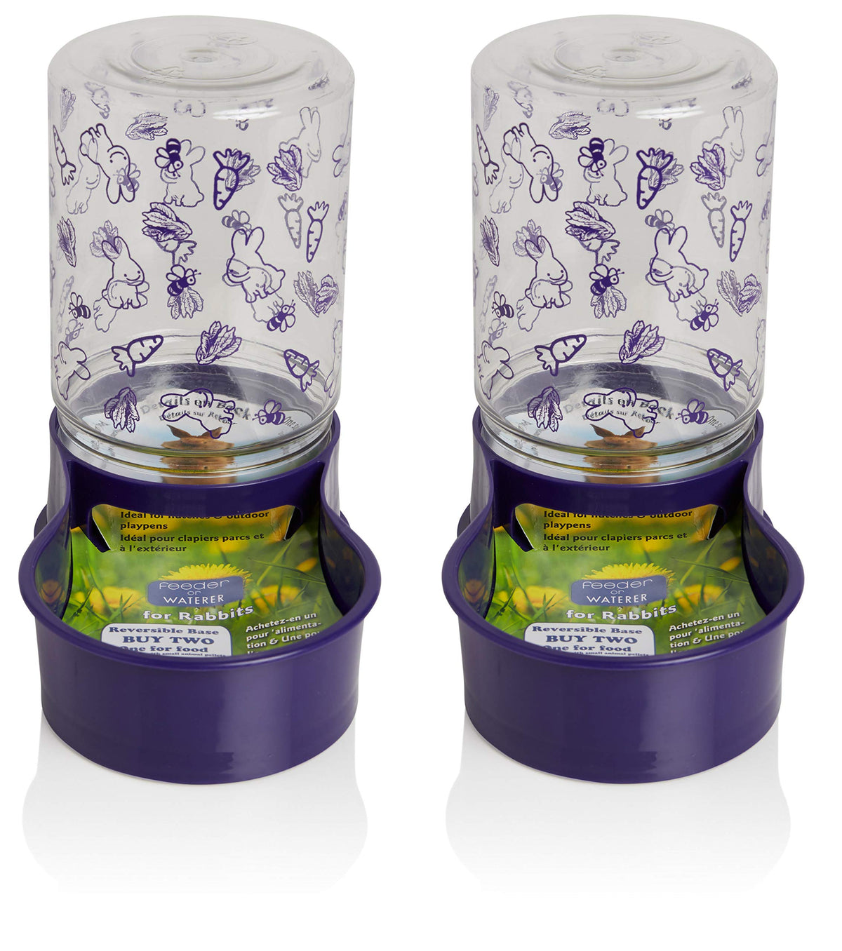 Lixit Reversible Waterer/Feeder for Rabbits and Other Small Animals. (Pack of 1),Purple
