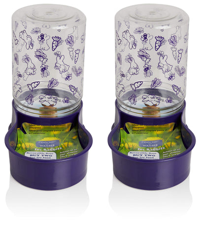 Lixit Reversible Waterer/Feeder for Rabbits and Other Small Animals. (Pack of 1),Purple