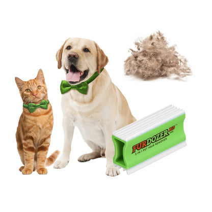 FurDozer Pet Hair Remover & Auto Detailing Tools - Cat & Dog Hair Remover for Carpets, Car Interiors, Couches, Bedding, & Pet Furniture (Gray, X3 PRO - 5" Long)