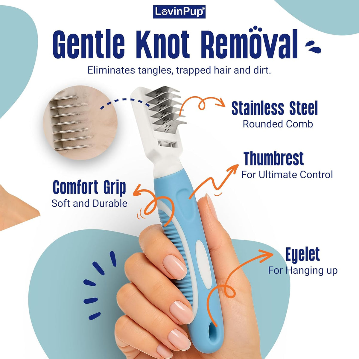 Pet Mat Remover – Professional Dematting Comb for Dogs and Cats