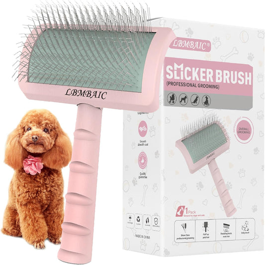 Dog Slicker Brush for Doodles Poodles Fluffy Deshedding Loose Hair.
