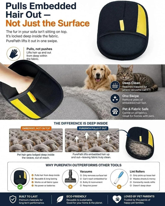 Pet Hair Remover Glove for All Fur Types & Surfaces