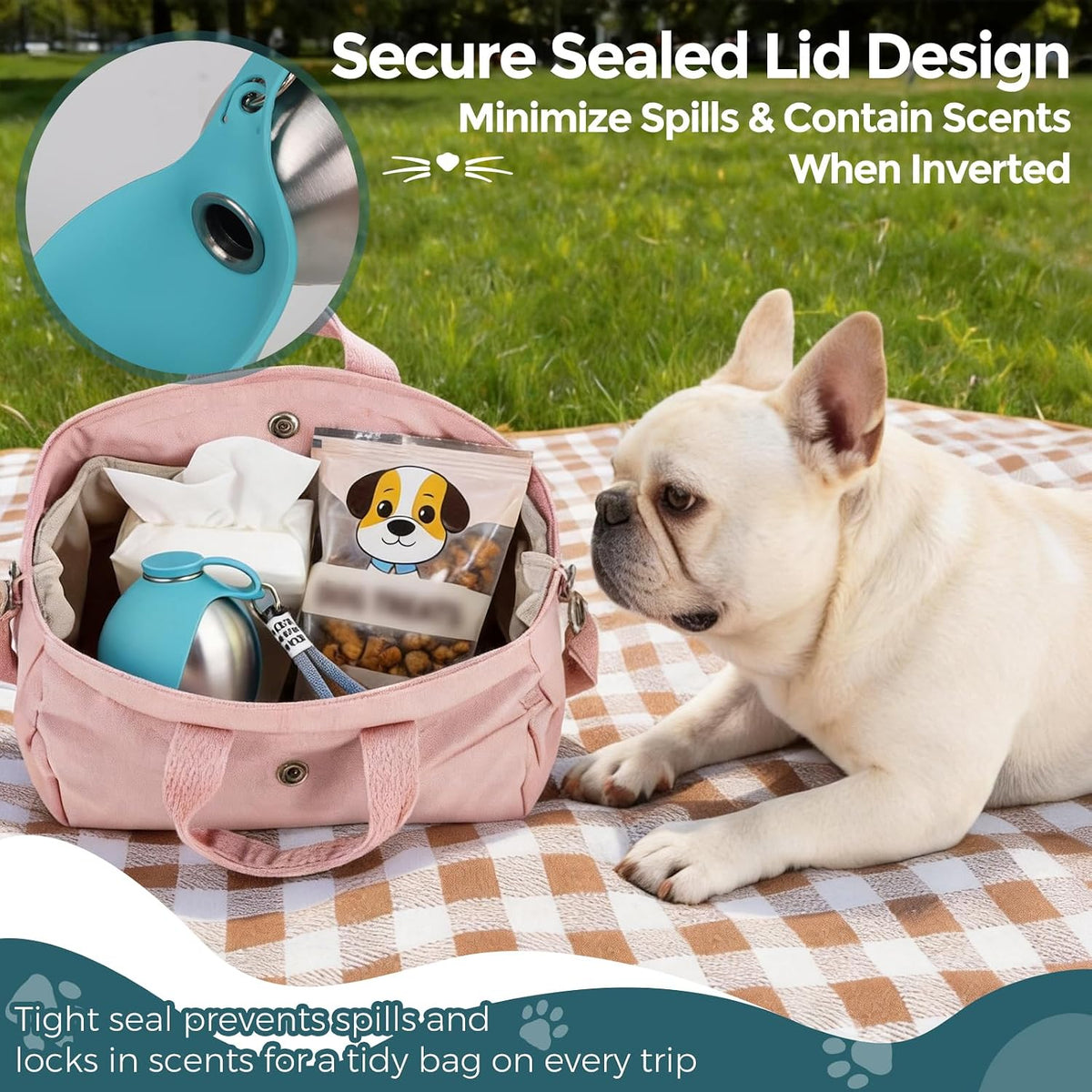 10oz Portable Dog Water Bottle, Leakproof Stainless Steel Travel Bottle