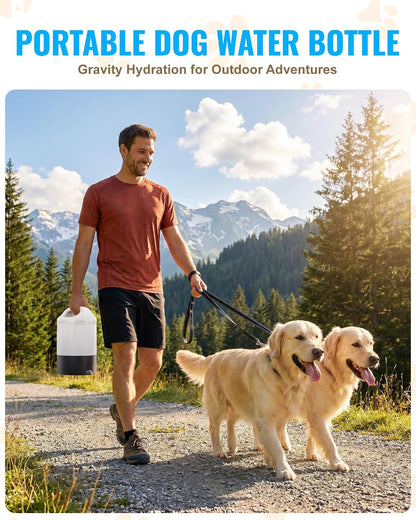 PETNF 1 Gal Gravity Fed Automatic Dog Water Dispenser with Ergonomic Handle