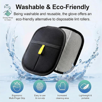 2-Pack Pet Hair Removal Glove, 5-Finger Electrostatic Fur Remover, Reusable Magnetic Lint Brush Tool for Dogs & Cats, Deep Clean Sweeper for Couch, Carpet & Car Seat