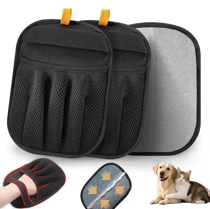 2 Pack Pet Hair Removal Gloves, Reusable Electrostatic Pet Hair Remover, Newly Upgraded Efficient Lint Remover Tool for Dog & Cat Hairfor Couch, Furniture, Car Seat, Carpet, Clothing