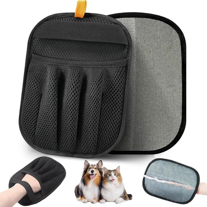 2-Pack Electrostatic Pet Hair Removal Gloves - Reusable Grooming & Cleaning Gloves for Dogs and Cats, Furniture, Clothing, Car Interiors, Beds & Couches (Fit All Hand Sizes)