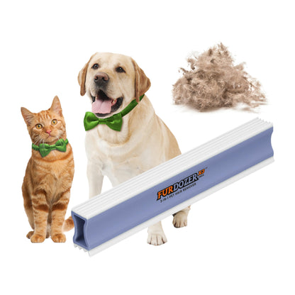 FurDozer Pet Hair Remover & Auto Detailing Tools - Cat & Dog Hair Remover for Carpets, Car Interiors, Couches, Bedding, & Pet Furniture (Gray, X3 PRO - 5" Long)