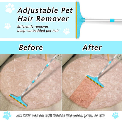 Carpet Rake for Pet Hair Removal Tool, Dog Cat Hair Remover for Furniture