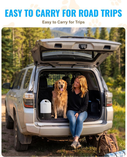 PETNF 1 Gal Gravity Fed Automatic Dog Water Dispenser with Ergonomic Handle