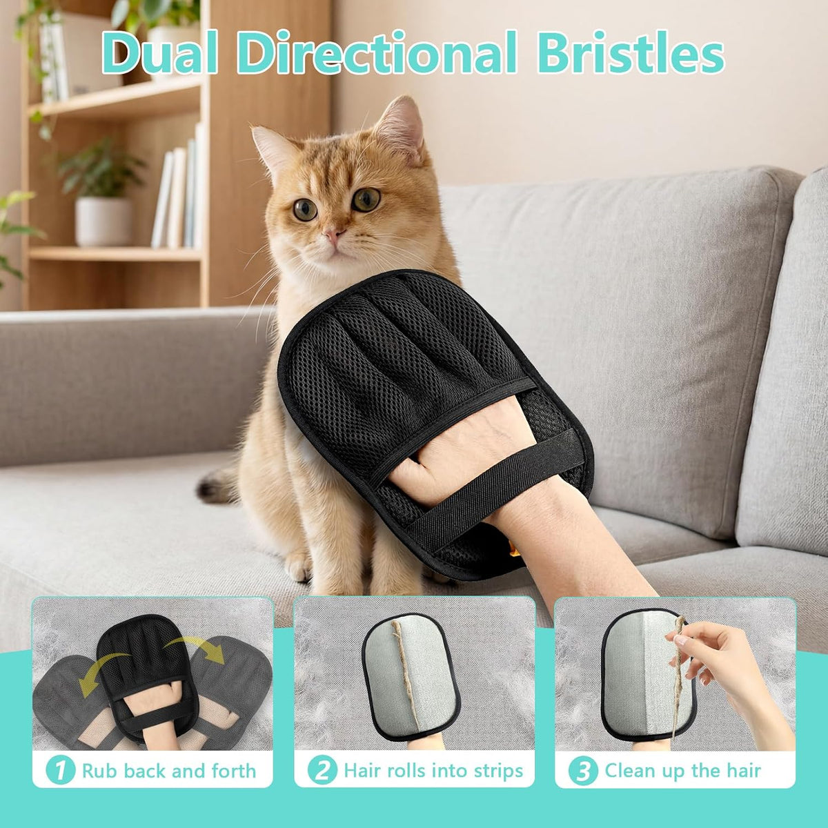 New Upgrade Pet Hair Removal Glove for Dogs & Cats, Electrostatic Reusable Magic Brush Removal Glove, Washable Pet Hair Remover Tool for Clothing, Sofa, Rug, Auto Interior