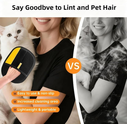 Thickened Electrostatic Pet Hair Removal Gloves for Dogs & Cats，Reusable & Washable Cat Hair Removal Glove, Pet Hair Remover Tool for Clothing, Couch, Carpet, Car Seat, Bed (Balck)