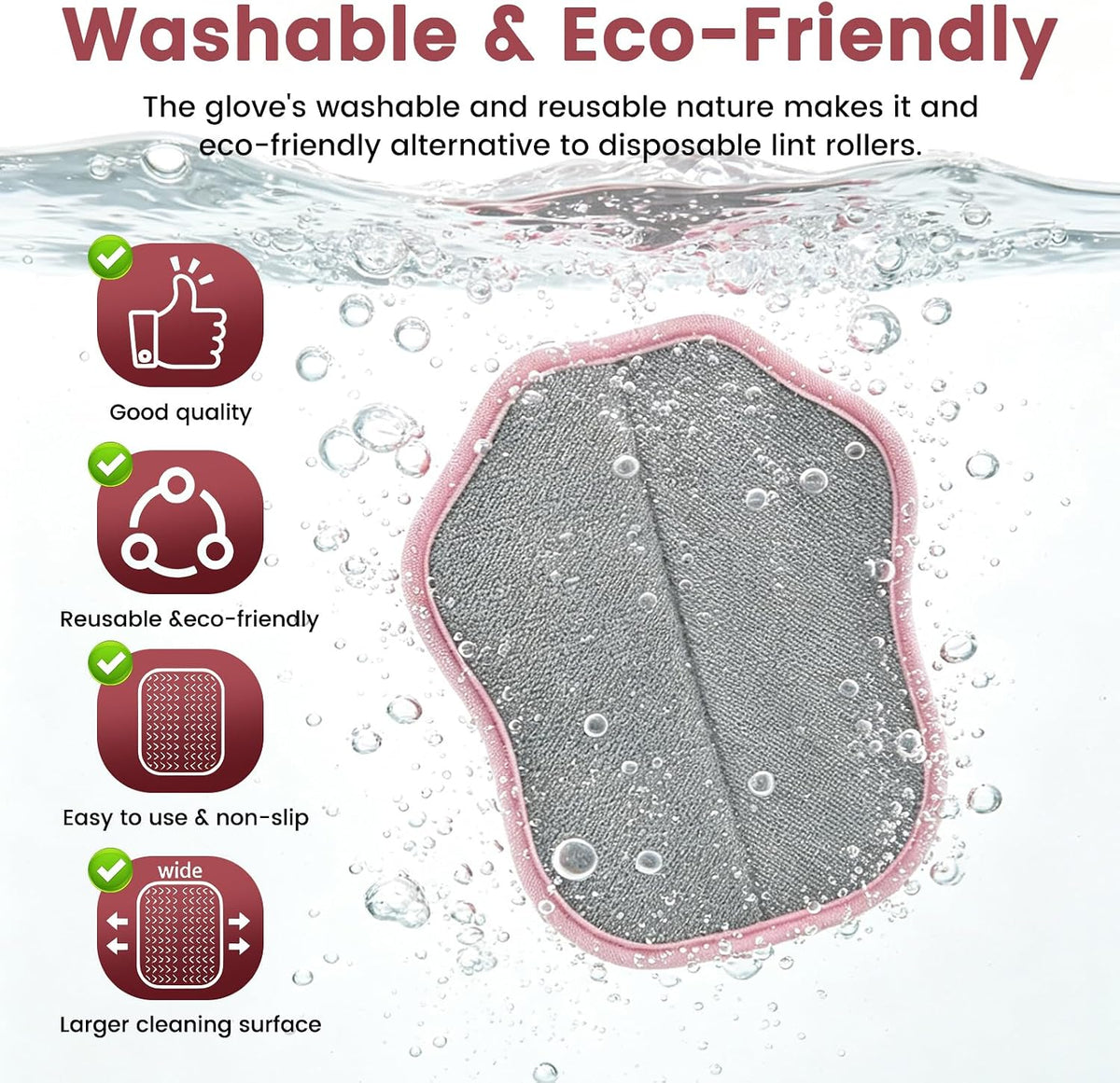 Reusable Electrostatic Pet Hair Removal Glove for Cats & Dogs,Hair Remover