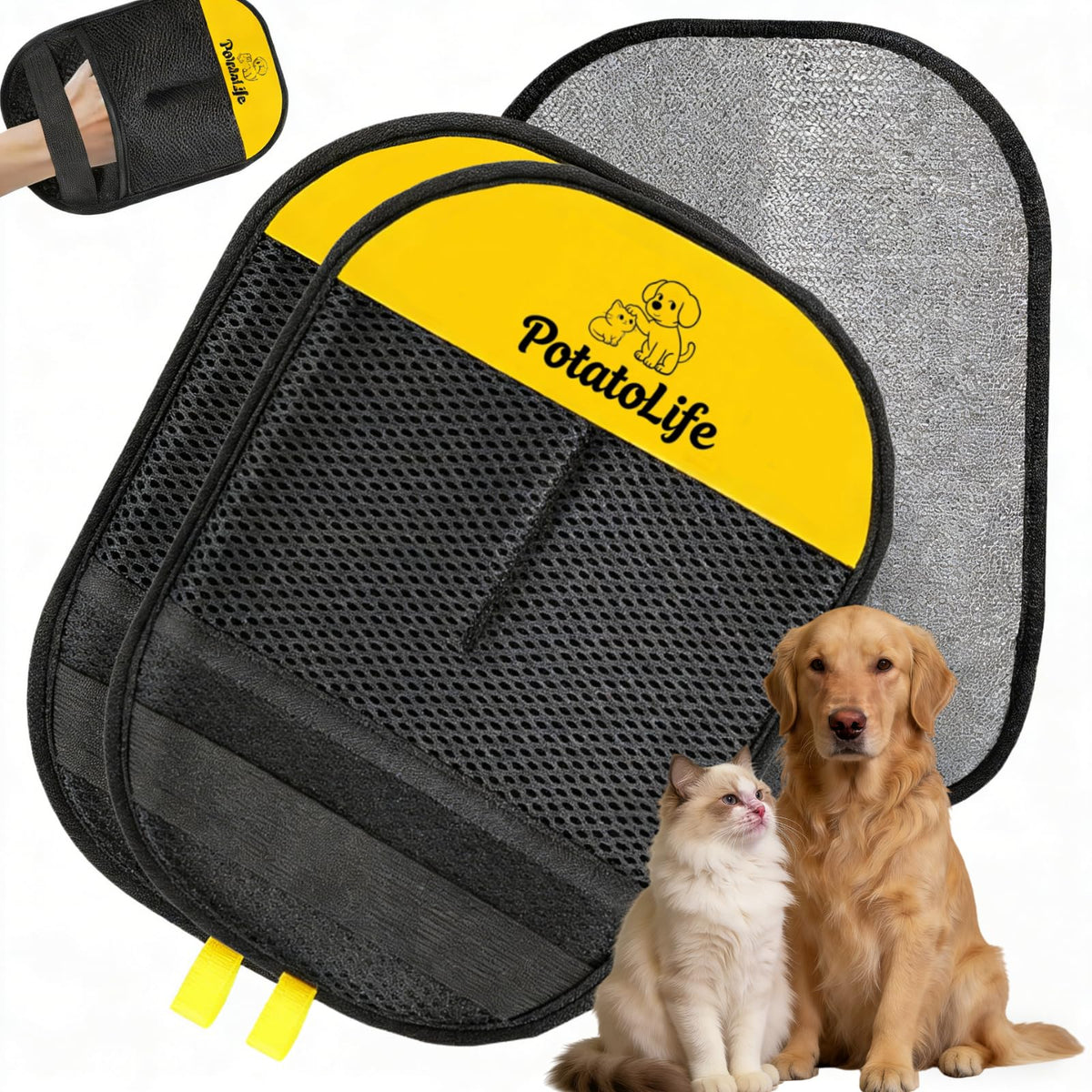 PotatoLife Pet Hair Remover Glove, Reusable Electrostatic, Small 1 Pack
