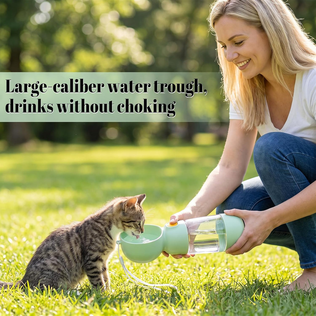 Portable Dog Water Bottle with Food Container 2 in 1