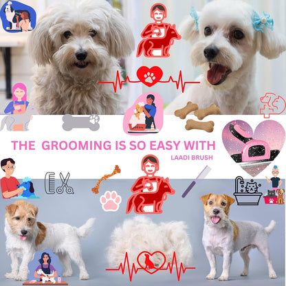 Laadi Deshedding Tool - Reduces Shedding by Up to 95% for Pets' Grooming - Suitable for Dogs, Cats, Horses, and Rabbits