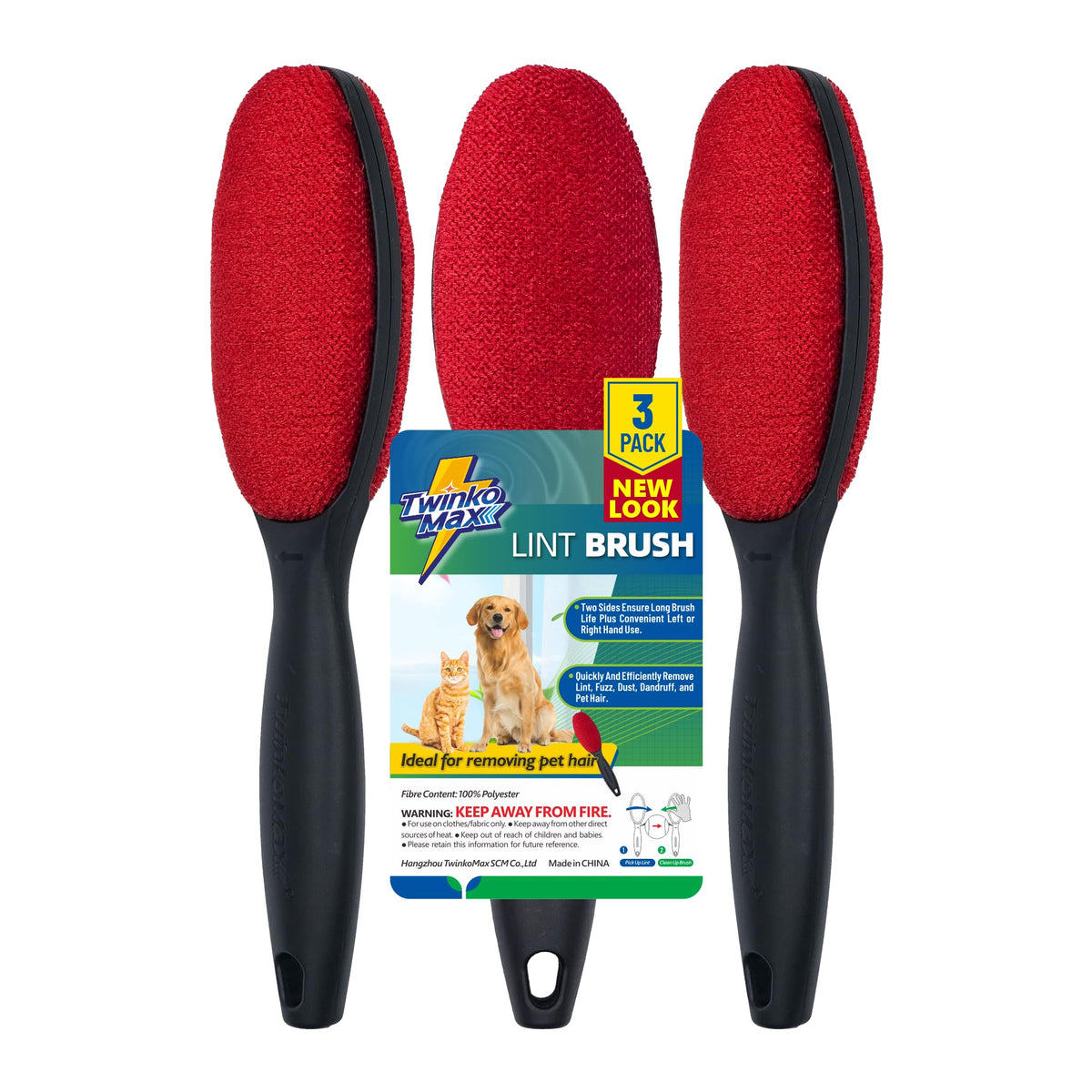 Twinko Max Lint Brush for Pet Hair, Reusable Lint Remover for Clothes