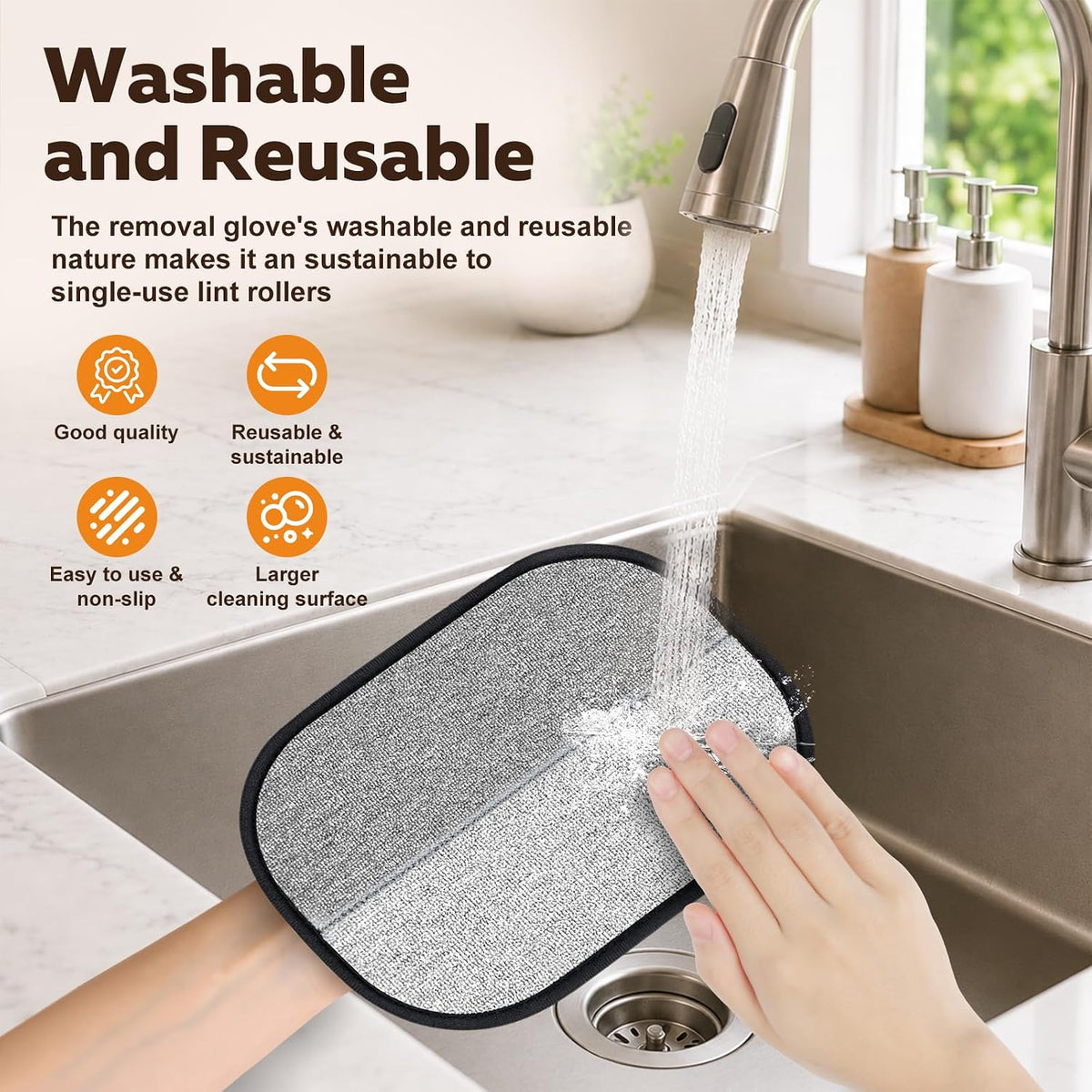Electrostatic Pet Hair Removal Glove Cat & Dog, Reusable Pet Hair Glove