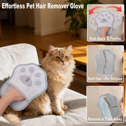 Pet Hair Removal Glove for Cats & Dogs, Reusable Pet Hair Remover Tool