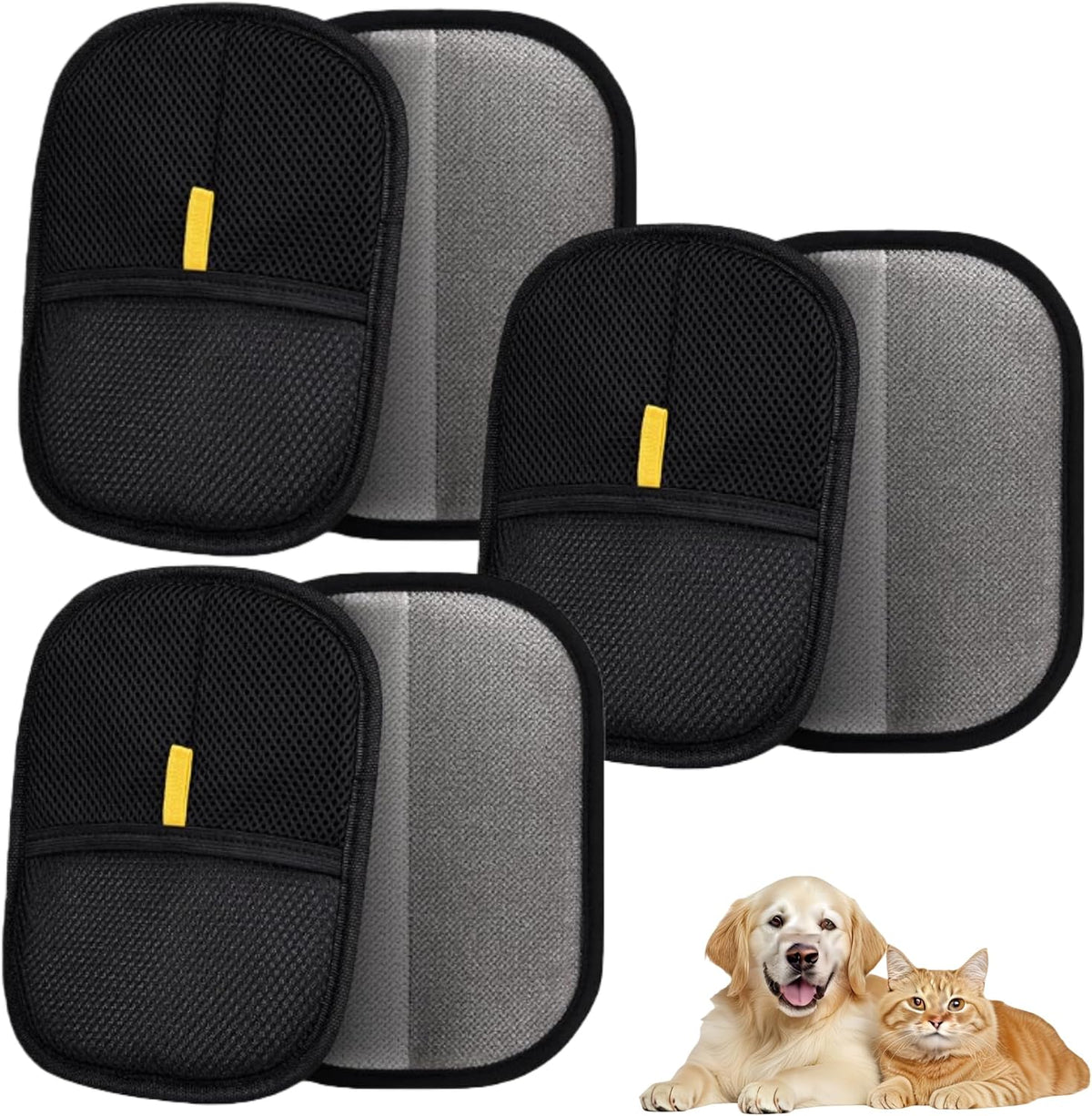 Skyflex Electrostatic Pet Hair Gloves for Indoor Cleaning Reusable Pet Hair Remover Tool for Clothing Couch Furniture Carpet Car Seat (2PCS)