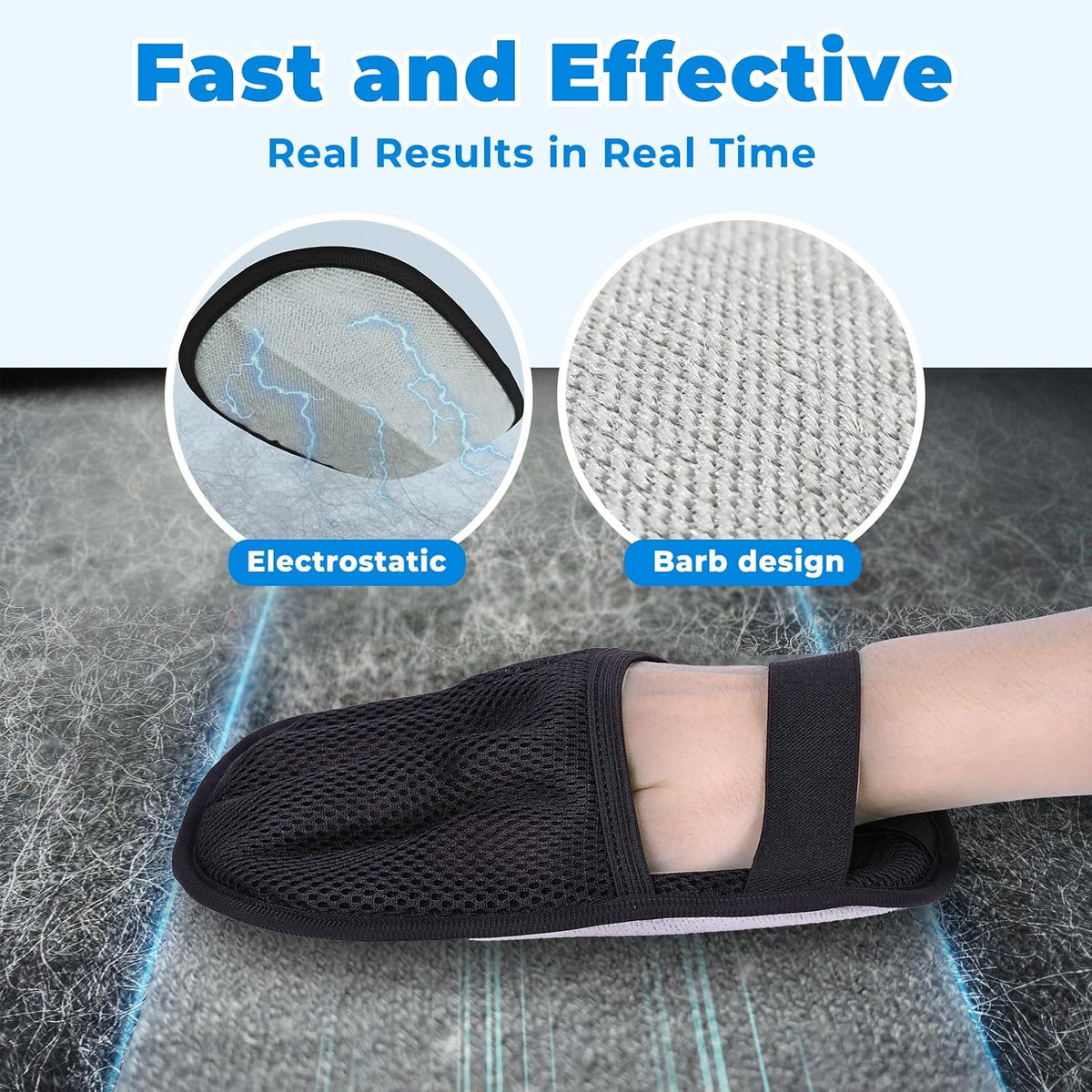 GRENTY 2 PCS Pet Hair Removal Glove for Dogs & Cats
