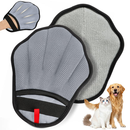 Pet Hair Removal Glove, Electrostatic Pet Hair Remover Glove for Cats & Dogs, Pet Hair Remover Tool for Laundry, Couch, Carpet, Car Seat - Upgraded Five-Finger, Reusable, Grey+Grey
