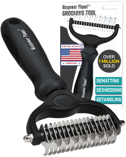 Maxpower Planet Dog Grooming Rake, Deshedding Undercoat Brush, Dogs & Cats