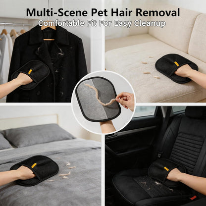 2PCS Static Pet Hair Remover Gloves Reusable Grooming for Cat & Dog