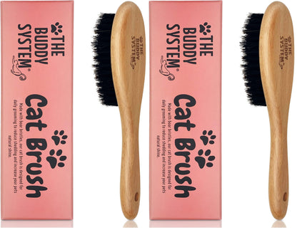 The Buddy System - Soft Cat Brush with Boar Bristles, 1 Pack