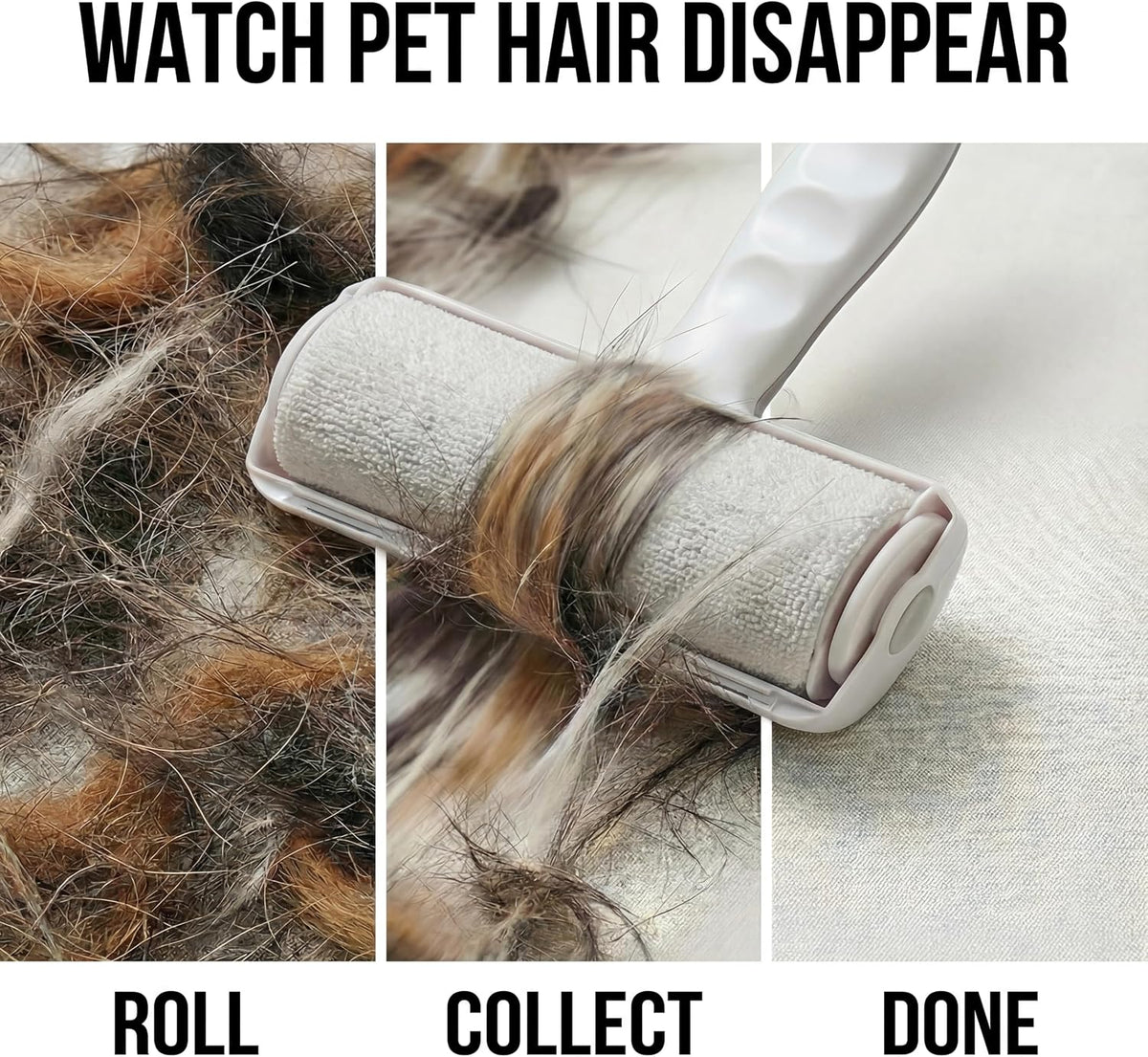 Pet Hair Remover Roller + Glove Kit – Reusable, No Sticky Sheets, Removes Dog & Cat Hair from Couch, Carpet & Furniture Instantly